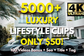 provide 5000 luxury lifestyle clips for your instagram reels or tiktok