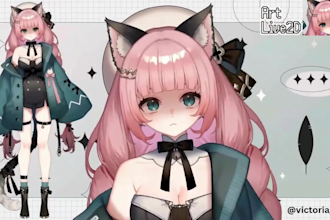 draw and rig 2d vtuber model live2d model character design anime 2d vtuber