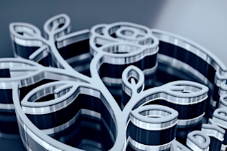 create eye catchy elegant 3d metal logo intro animation