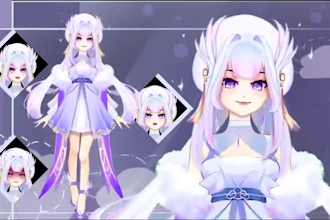 draw and rig 2d vtuber model in high quality, live2d vtuber