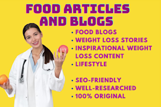 write perfect food blogs and weight loss stories
