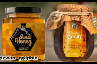 do attractive or eye catchy honey, coffee logo label design