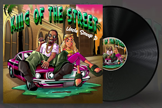draw cover art, cartoon album illustration hiphop rap music, ep, spotify canvas