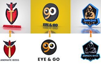 make custom 3d rotating logo animation and 360 spinning animated gif