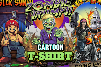 custom graphic t shirt design or cartoon illustration