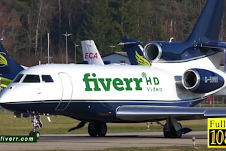 add your business logo or text on a jet plane video