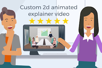 create a custom 2d animated explainer video or sales video