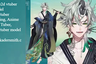 draw and rigg live2d vtuber model, 2d vtuber model, 2d vtuber for commission