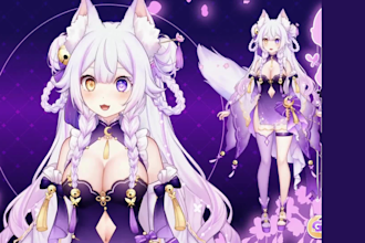 draw and rig live2d model, 2d vtuber rigging, 2d vtuber model, vtuber avatar