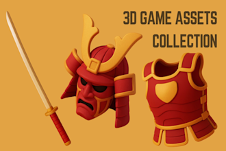 model 3d game assets collection, props, object, and hard surface for your game