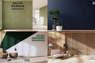 design zoom and teams virtual background with your logo