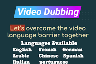dubbing or translating your video into english, french, german, spanish, arabic
