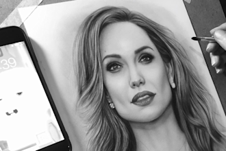 sketch handmade charcoal pencil drawing with shipping