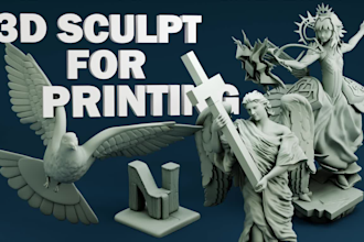 sculpt 3d characters, 3d dnd, 3d fantasy for 3d printing in blender