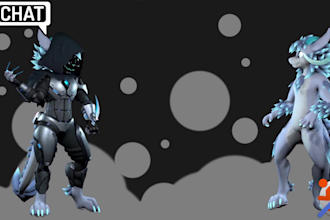 create custom vrchat avatar, furry, protogen, anime or fursona 3d model for vrc