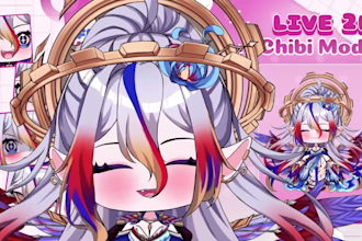 design and rigging live2d chibi vtuber model for your stream