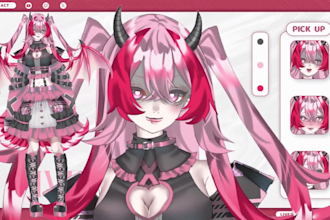 draw and rig live 2d vtuber model, live 2d vtuber model, vtuber commission