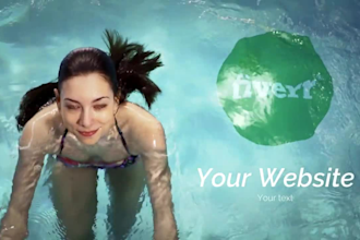 create a promo video with your logo in swimming pool