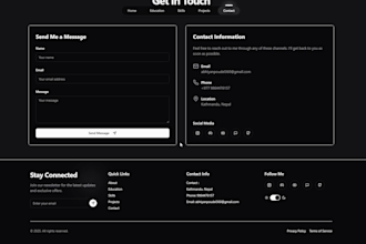 develop a modern react and typescript portfolio website with responsive UI