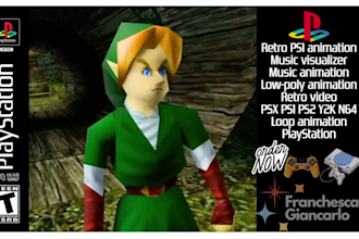 create n64 ps1 ps2  music visualizer and retro 3d lowpoly animation in blender