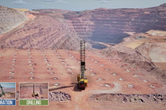 do 3d industrial mining exploration and drilling rig safety training animation