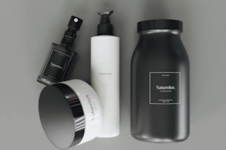 commercial 3d animation for cosmetic lipstick skincare body cream bottle 3d ad