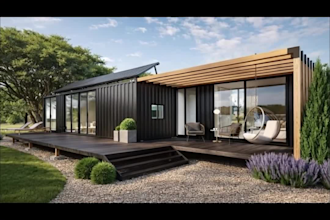 design a modern container house with sketchup 3d modeling and rendering