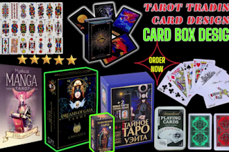 design unique tarot card game card deck poker oracle card zodiac tcg box design