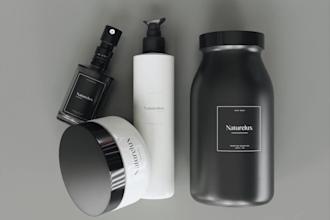 render 8k cgi cosmetic animation, skincare model, bottle design, cgi animation