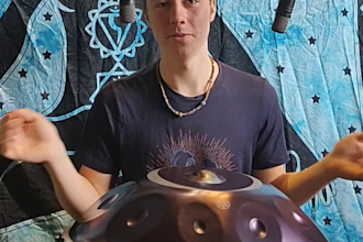 record relaxing meditation music with unique handpan
