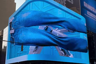 do realistic anamorphic billboard animation, video ads