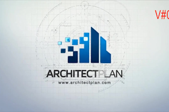 create 3d construction build architect sketch logo animation