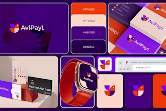 do minimalist modern business logo design and full branding kit with animation