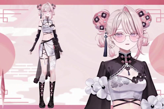 create jiggle and wiggle rigging for 2d vtuber, vtuber design, live2d character