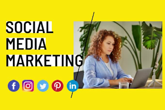be your social media marketing manager, fb, ig, twitter, pinterest, and linkedin