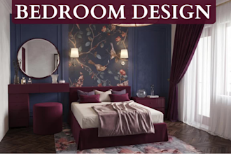 create a 3d render of your modern bedroom interior