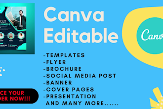 design flyer, brochure, templates, social media post in canva editable