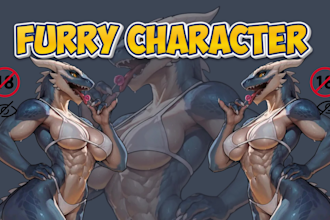 draw custom furry, fursona, or anthro character art sfw, nsfw