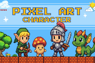 design pixel art characters and sprite sheet animation for your game