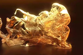 create a stunning gold dust explosion logo animation in 4k
