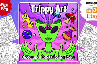 draw doodle lineart trippy psychedelic bold and easy