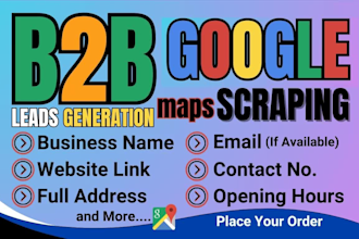 do b2b lead generation service, google maps data scraping, b2b data extraction