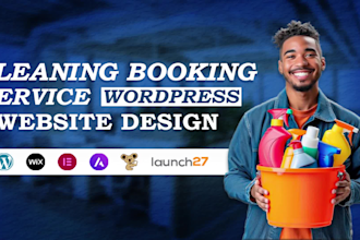 design house, office, commercial, room and maid cleaning booking service website