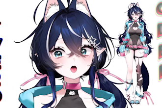 design and rig live2d vtuber model anime character live2d model for vtube studio
