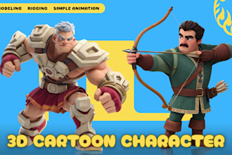 design 3d cartoon character model in blender for game, animation, and printing
