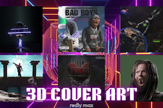 create a custom 3d album or song cover art