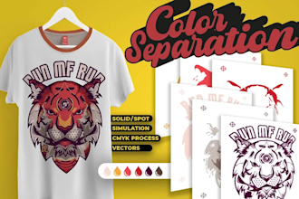 color separation, halftones or vector screen printing for your clothing design