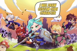 draw a cute anime chibi character illustration