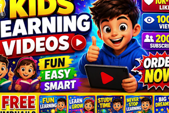 kids learning video animation for kids, kids learning video