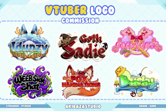 design a cute anime vtuber logo for streamers